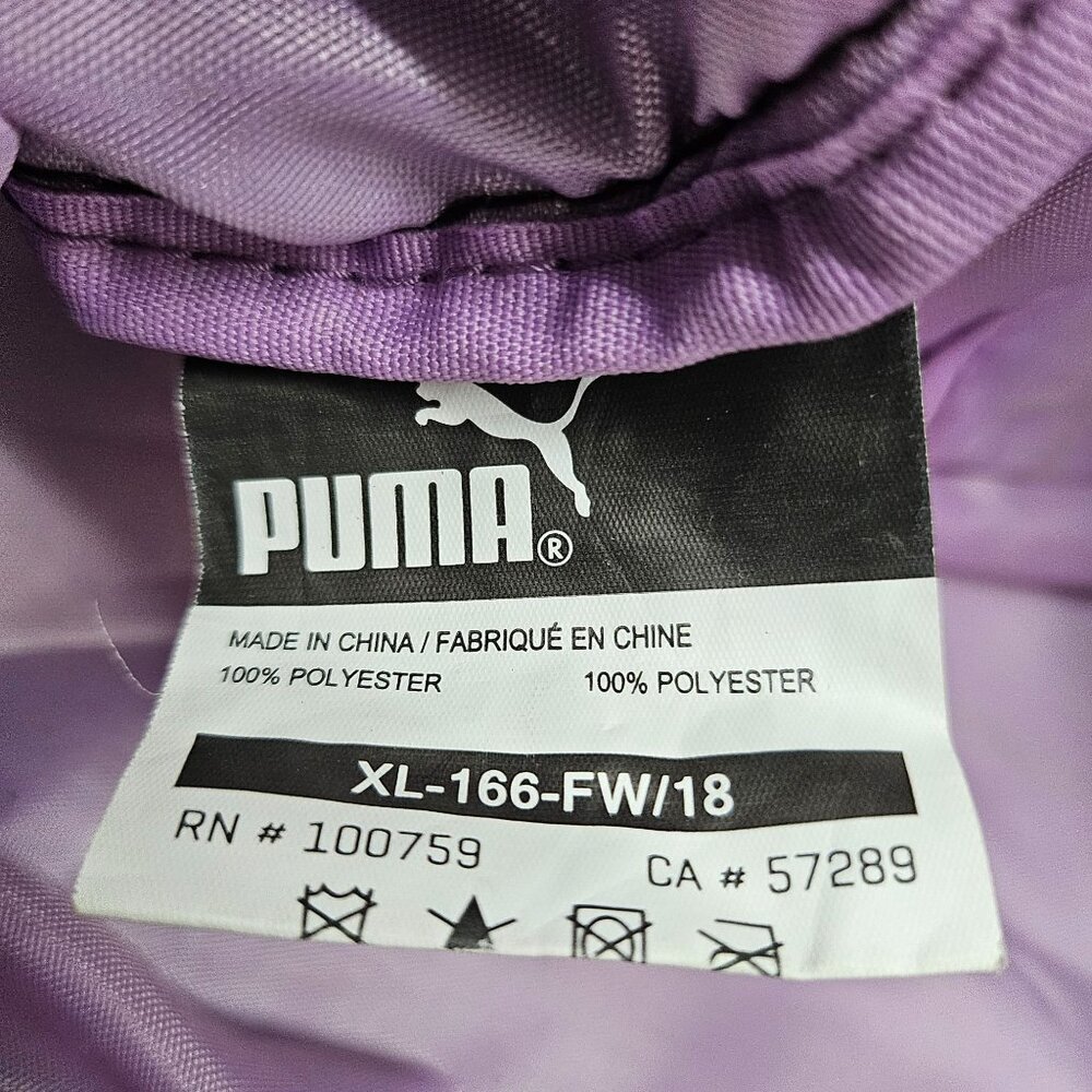 Puma Mesh Duffel Bag Purple Gym Pockets Shoulder Strap Handle - Picture 9 of 13